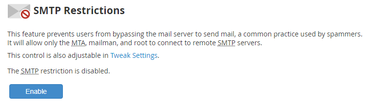 smtp restrictions snap